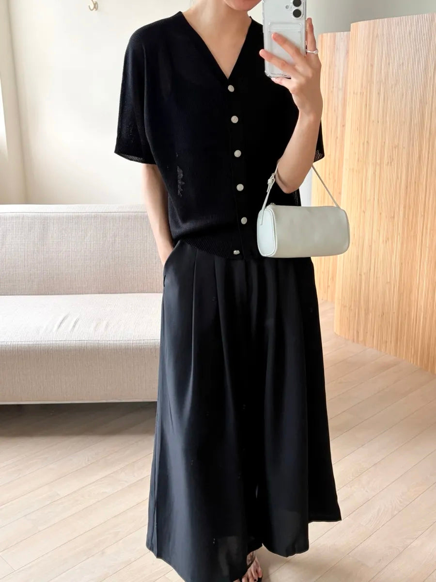 Silky wide-leg pants