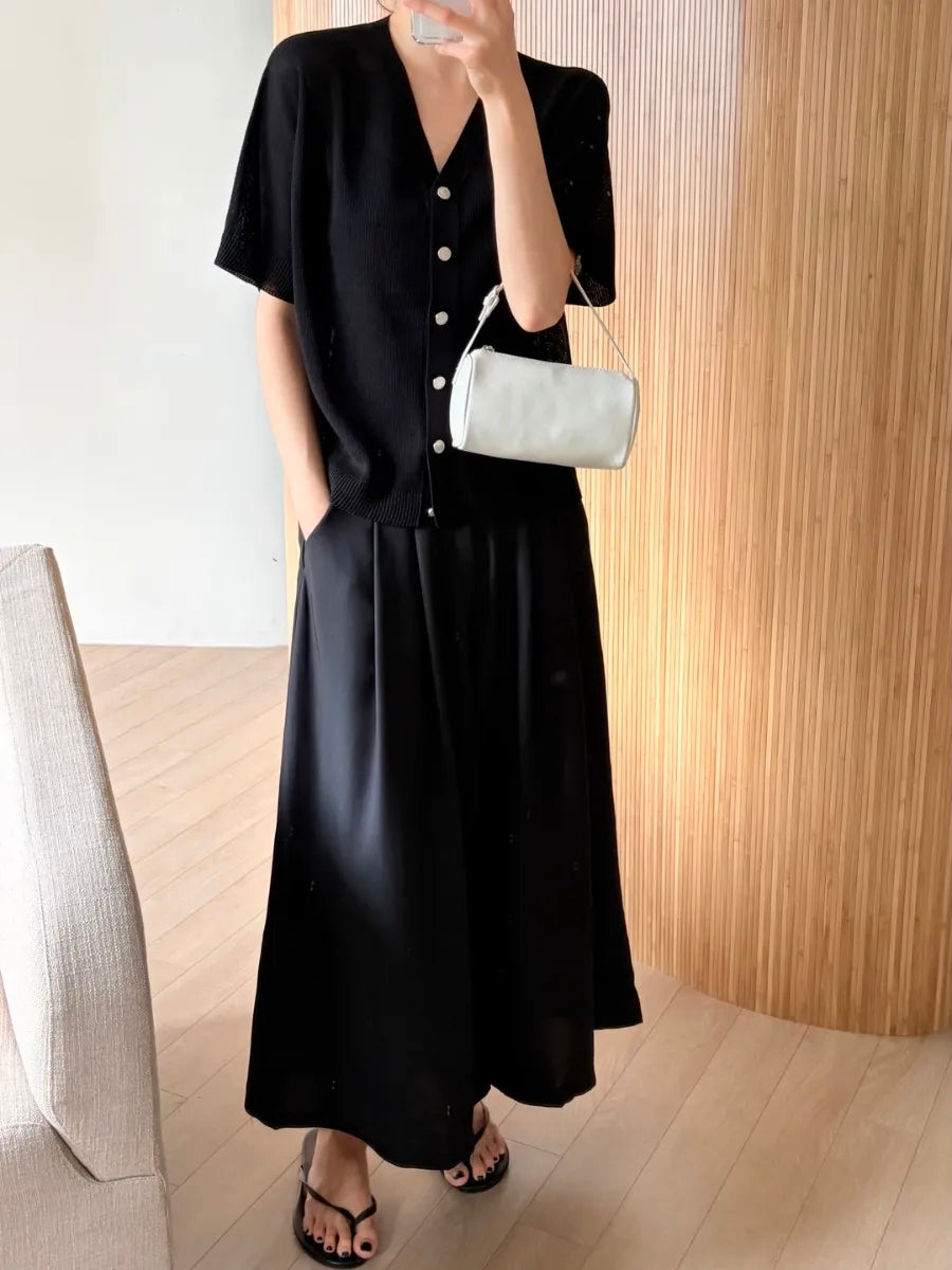 Silky wide-leg pants