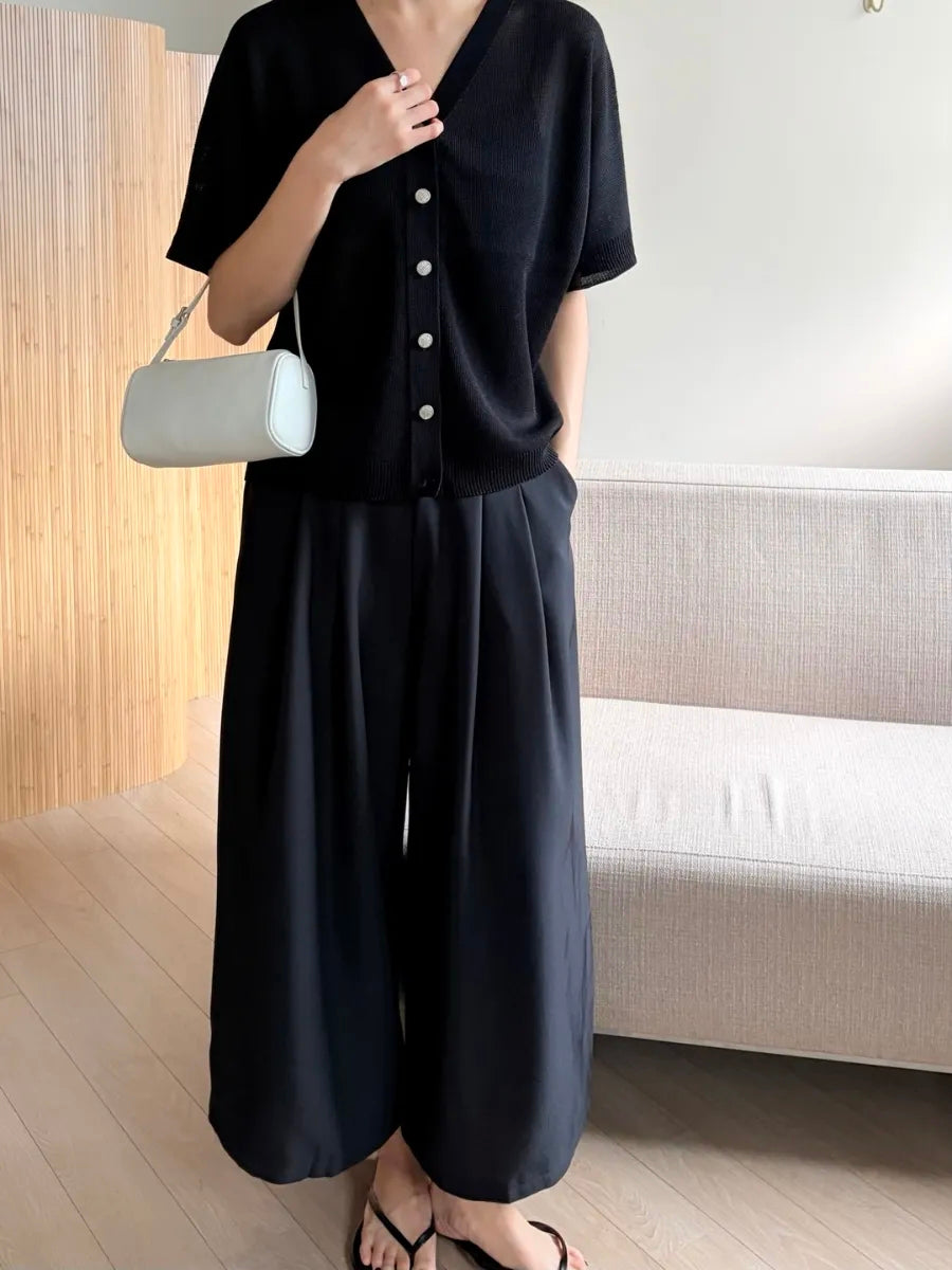 Silky wide-leg pants
