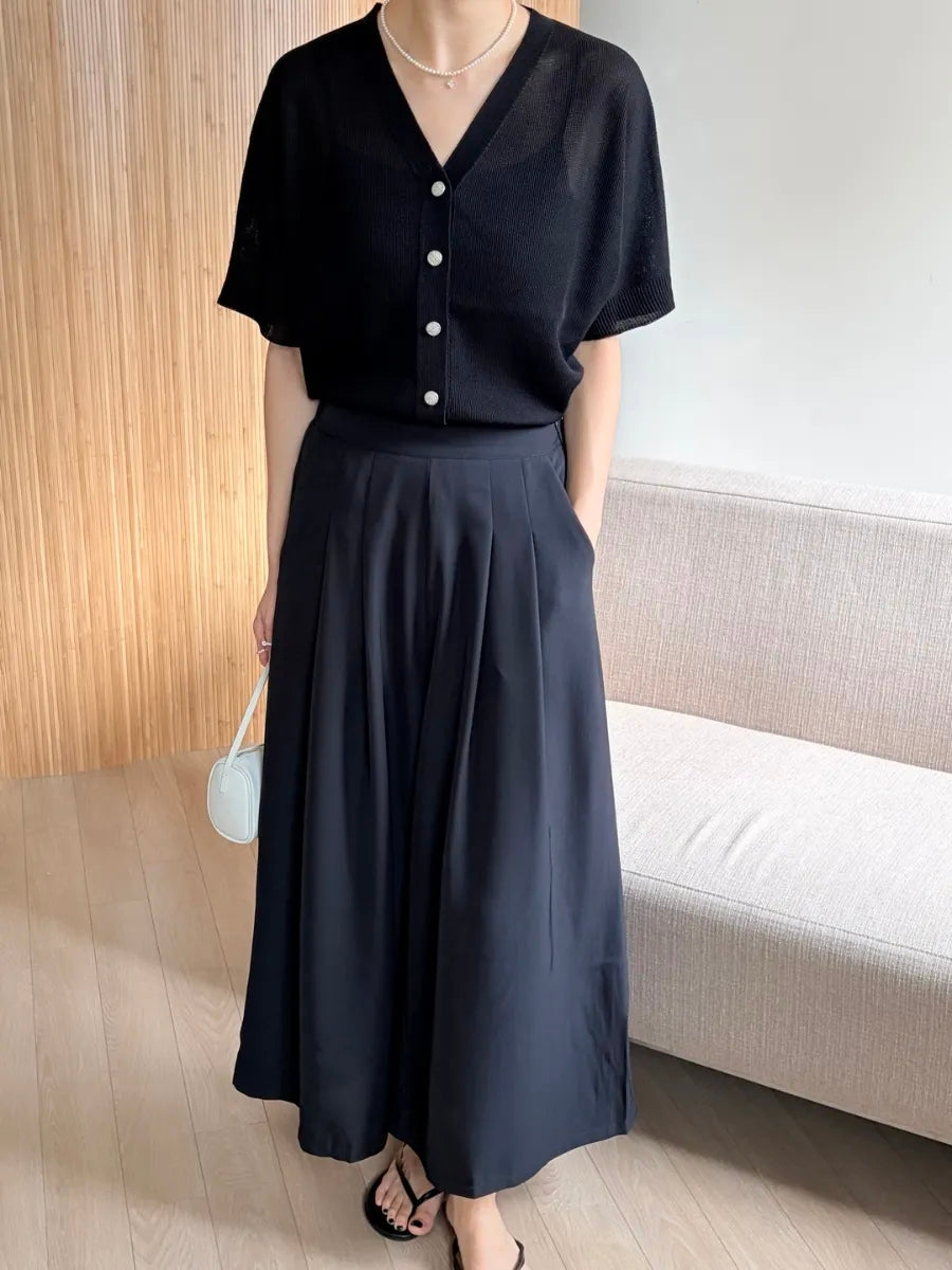 Silky wide-leg pants