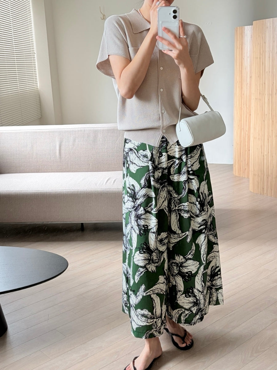 Floral wide pants