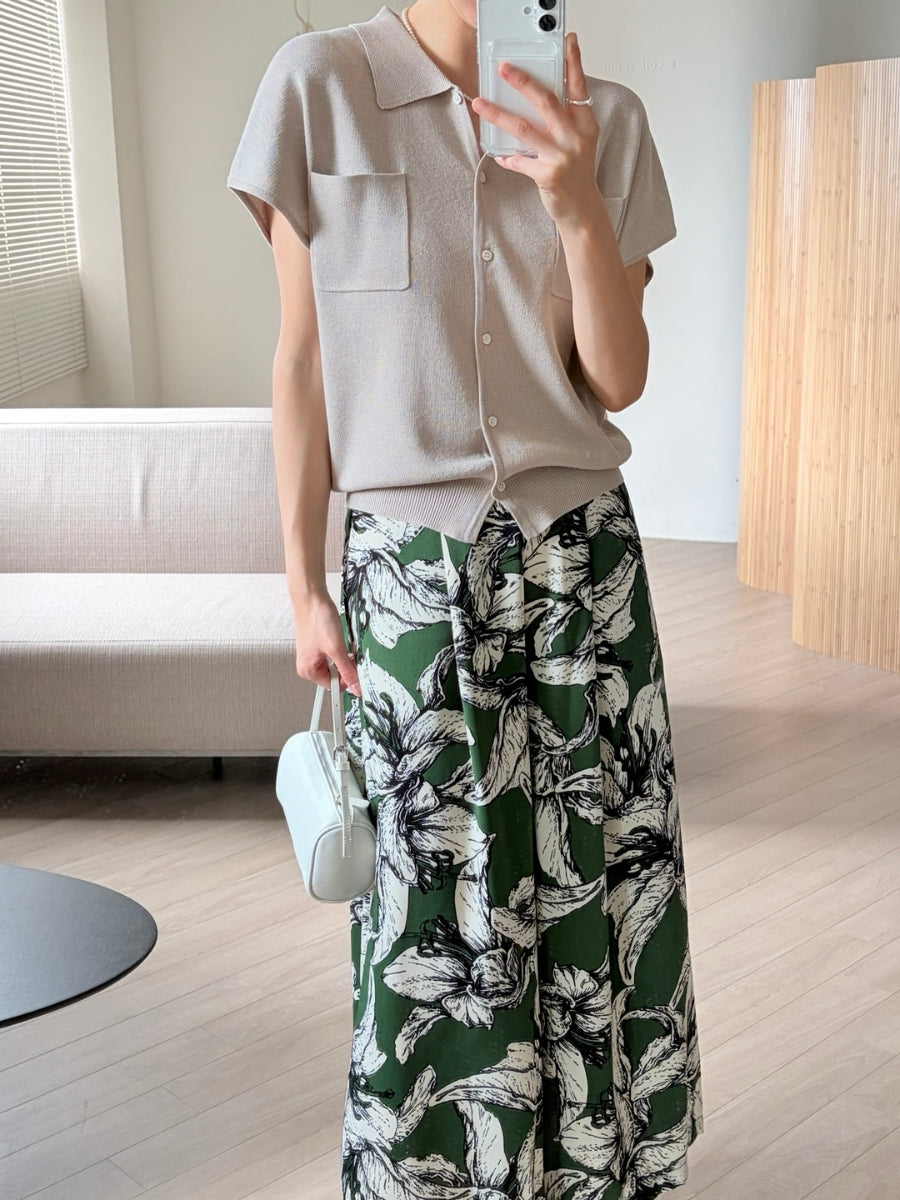 Floral wide pants