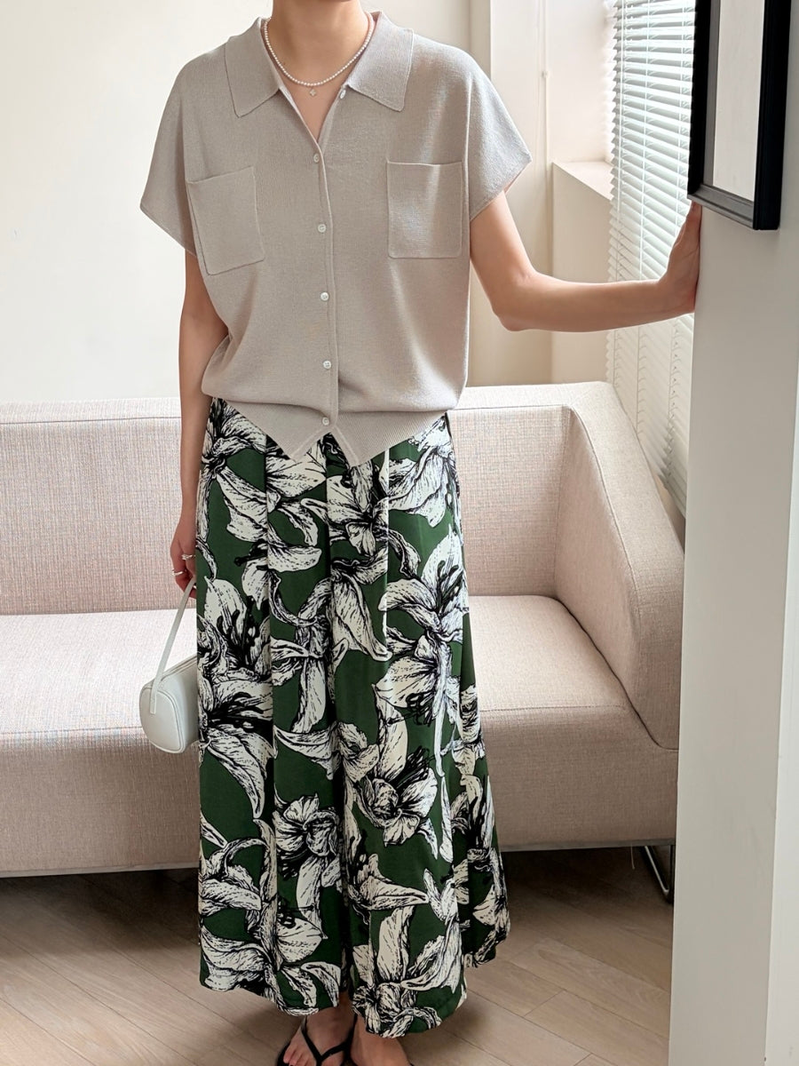 Floral wide pants