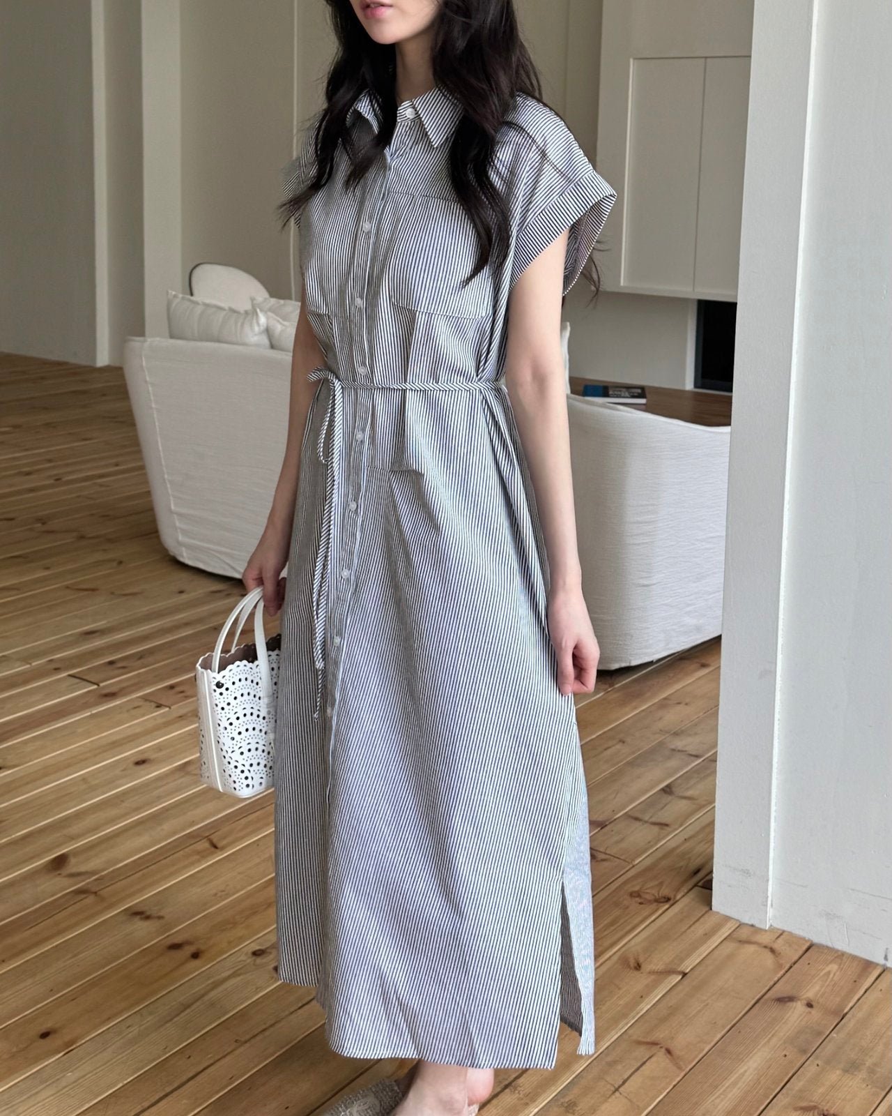 Striped shirt dress