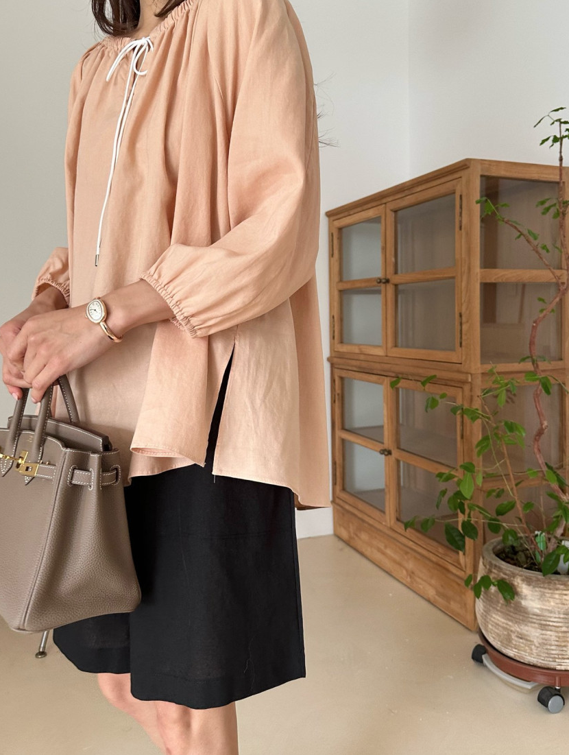Linen bohemian blouse