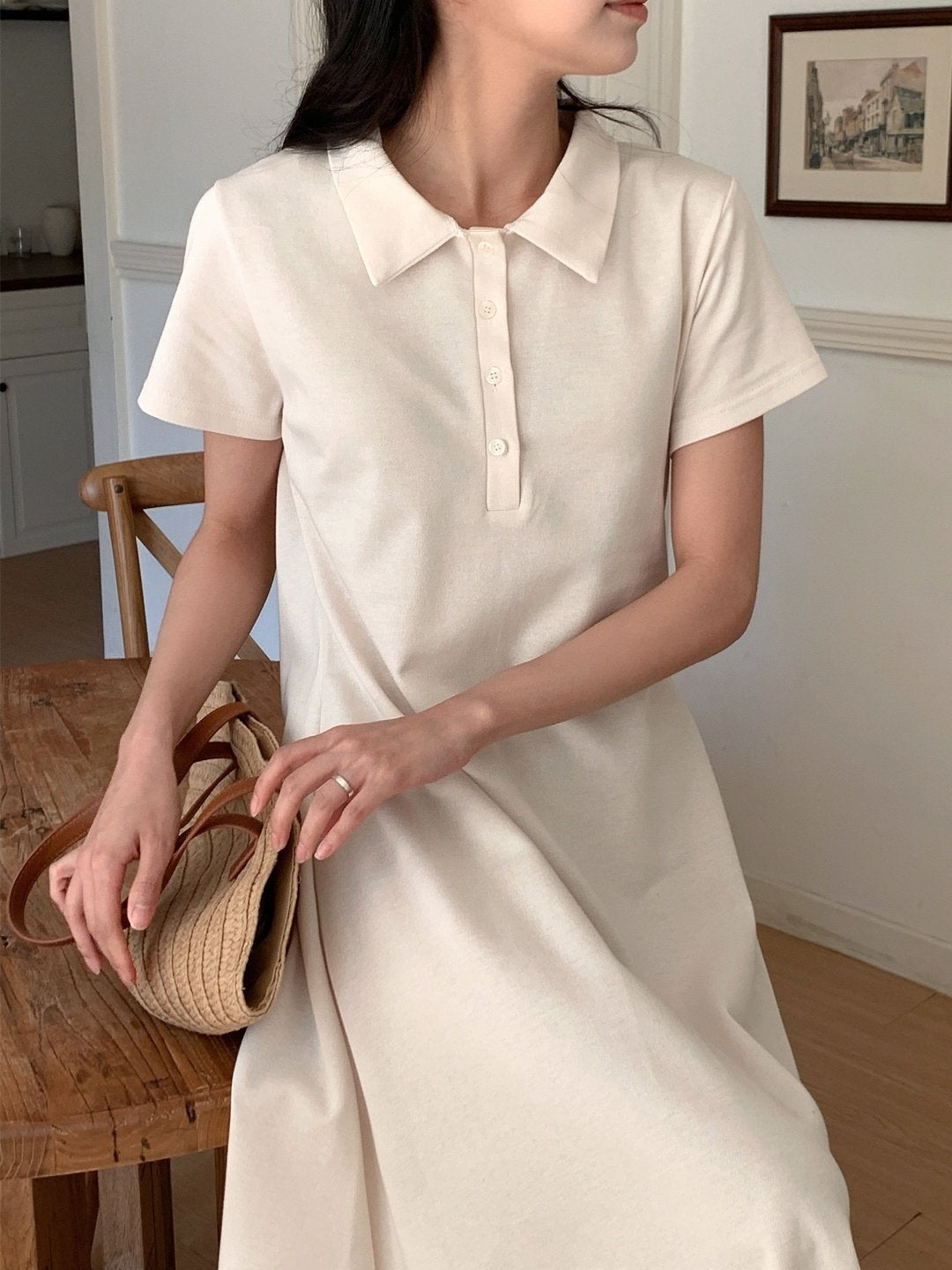 Collar pique dress