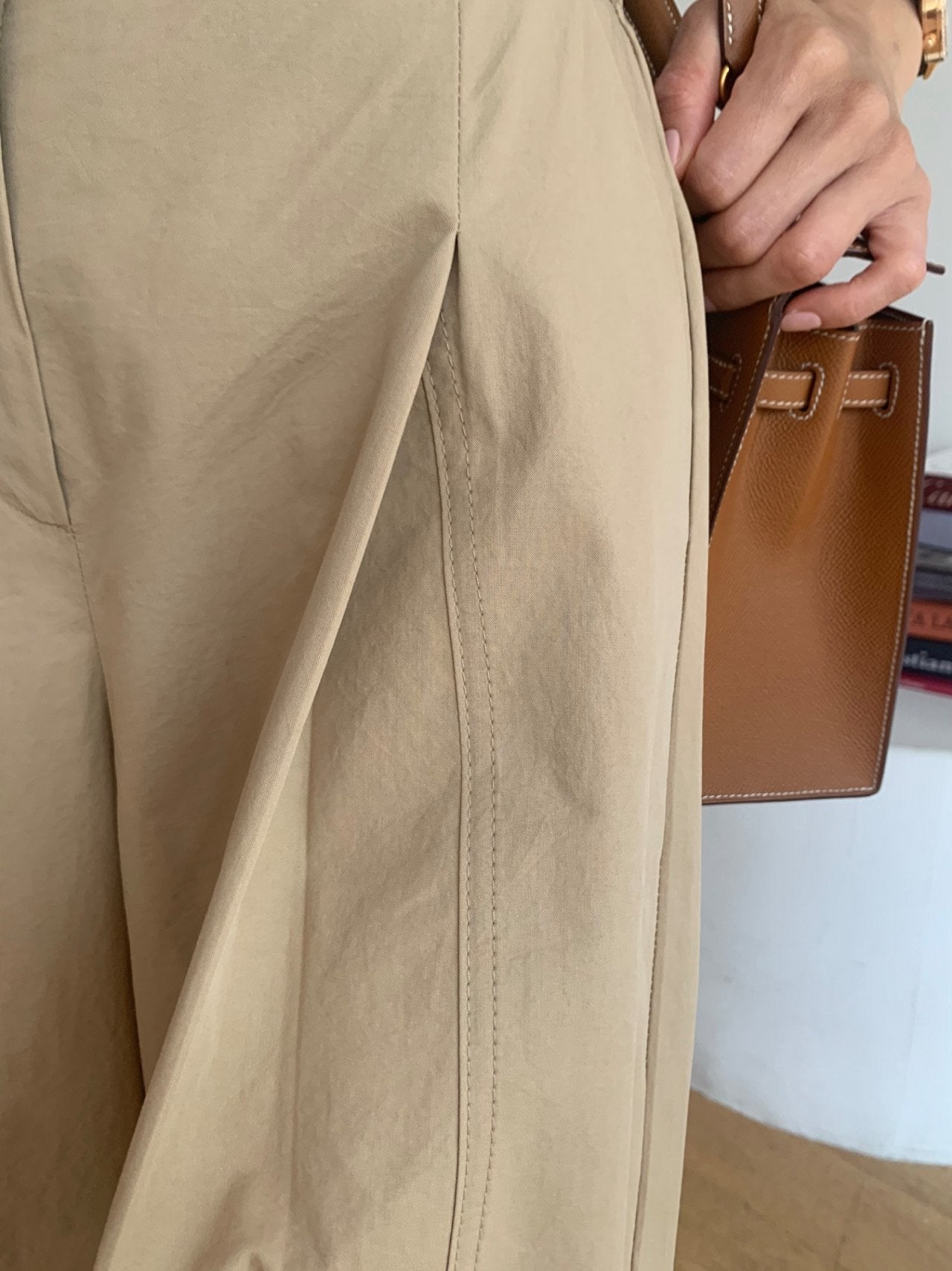 Pintuck wide pants