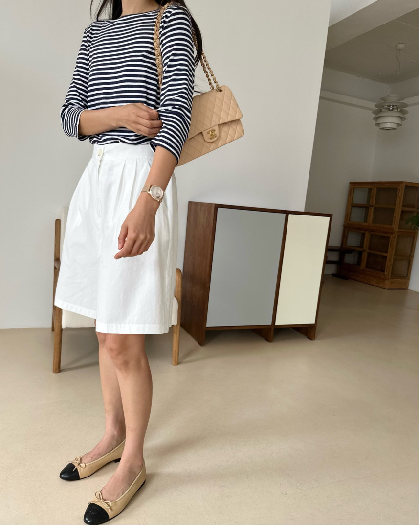 Boatneck striped tee