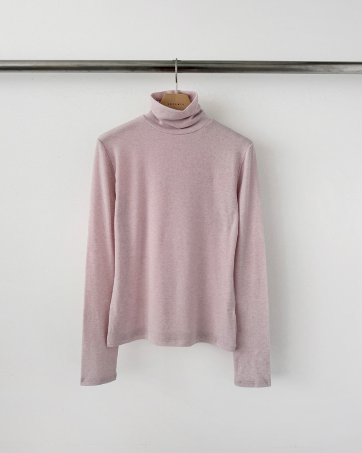 (F/W) Wool tencel high neck top