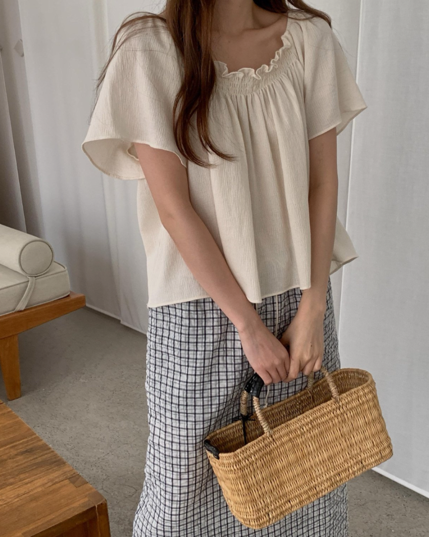 Pomelo smocked blouse