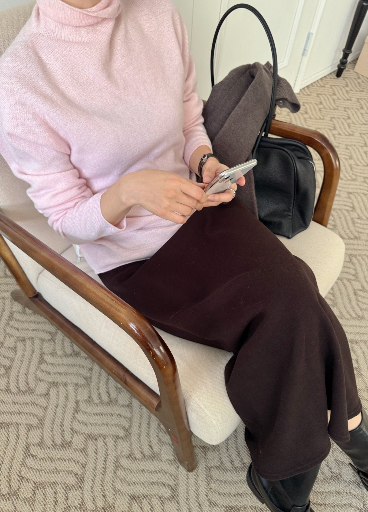 (F/W) Wholegarment high-neck knit top