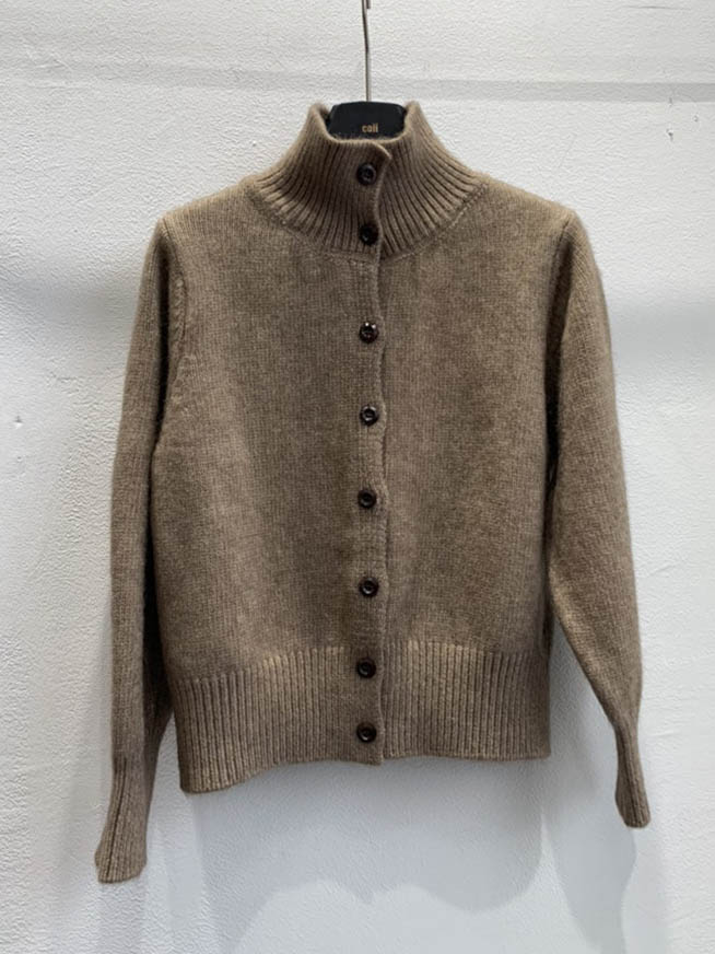 (F/W)High neck cardigan