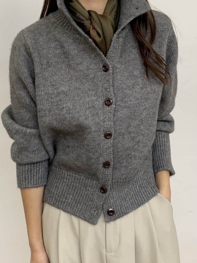 (F/W)High neck cardigan