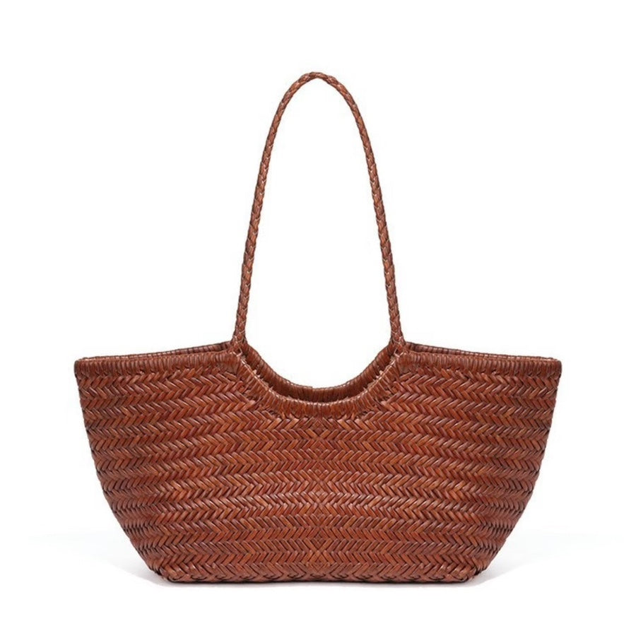 Braided leather bag