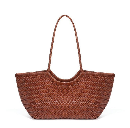 Braided leather bag