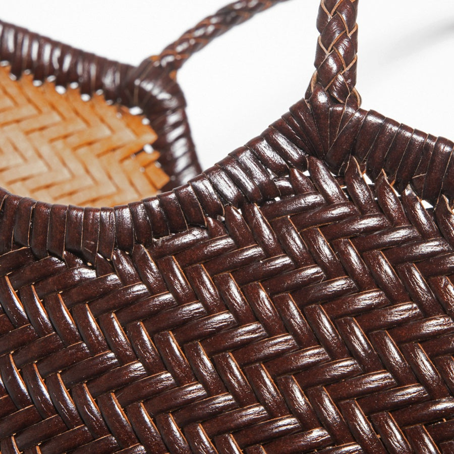 Braided leather bag
