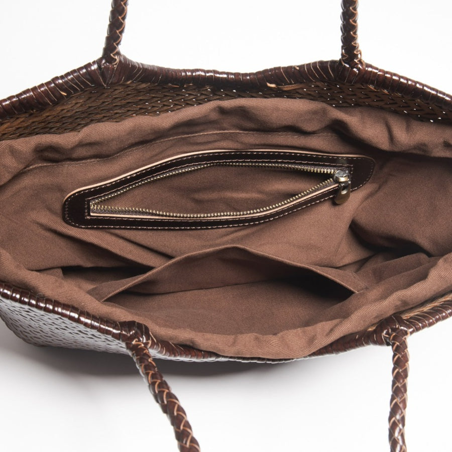 Braided leather bag