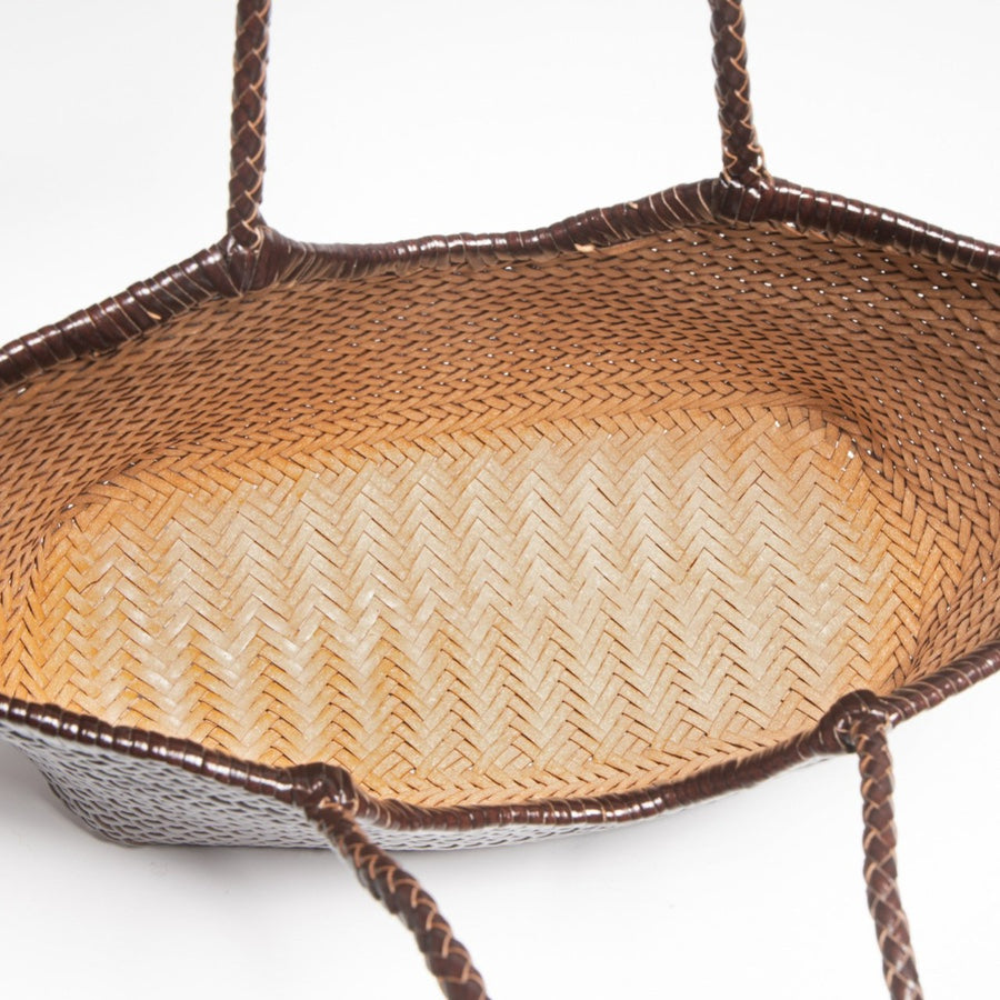 Braided leather bag