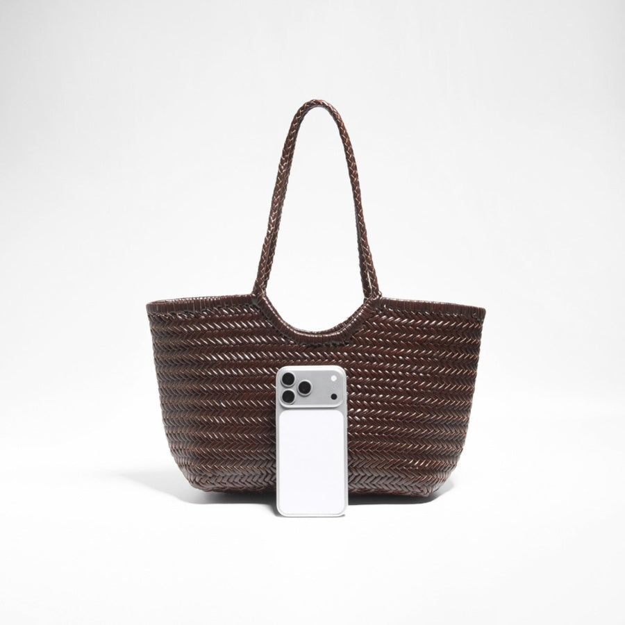 Braided leather bag