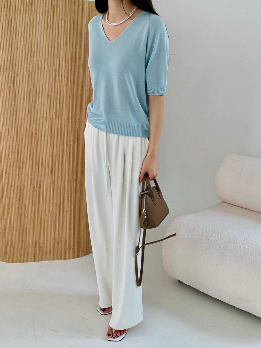 Silky wide leg pants