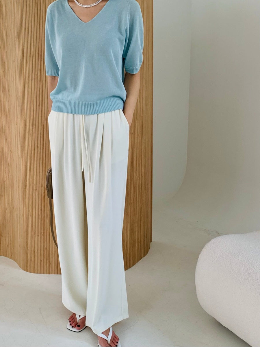 Silky wide leg pants