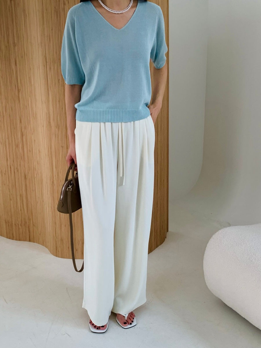 Silky wide leg pants