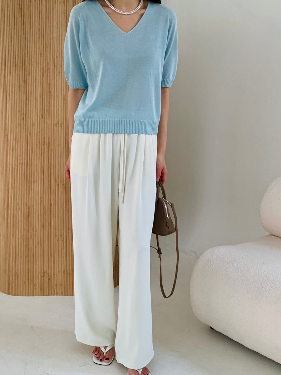 Silky wide leg pants