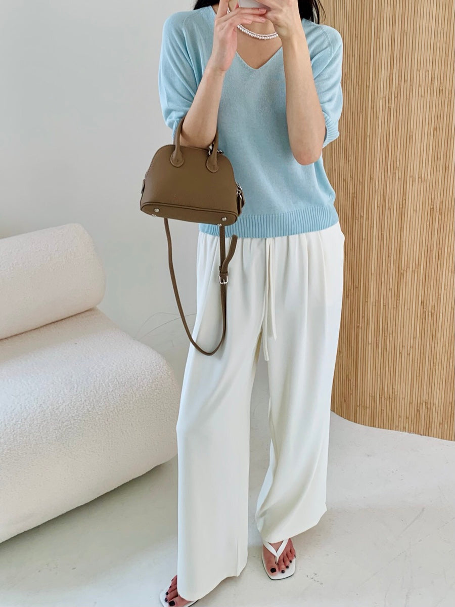 Silky wide leg pants