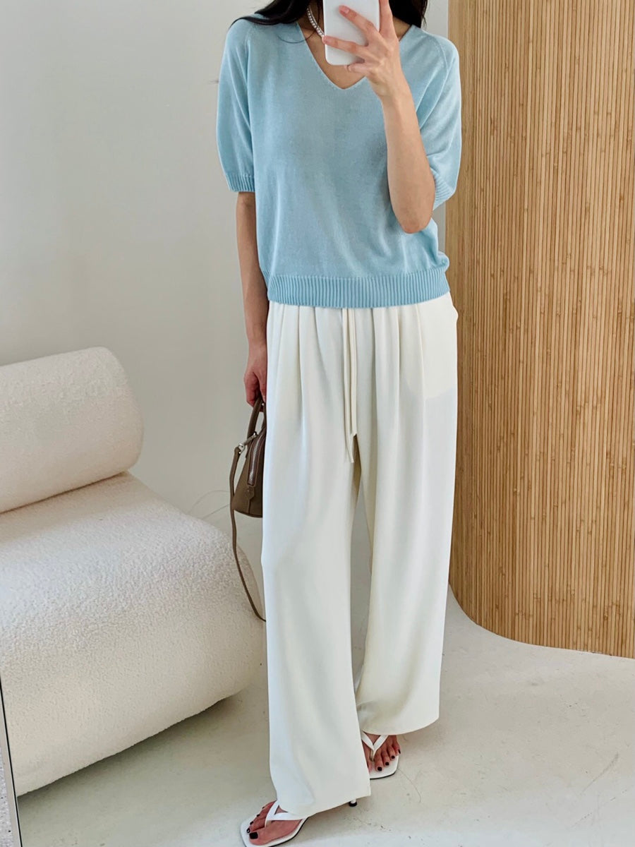 Silky wide leg pants