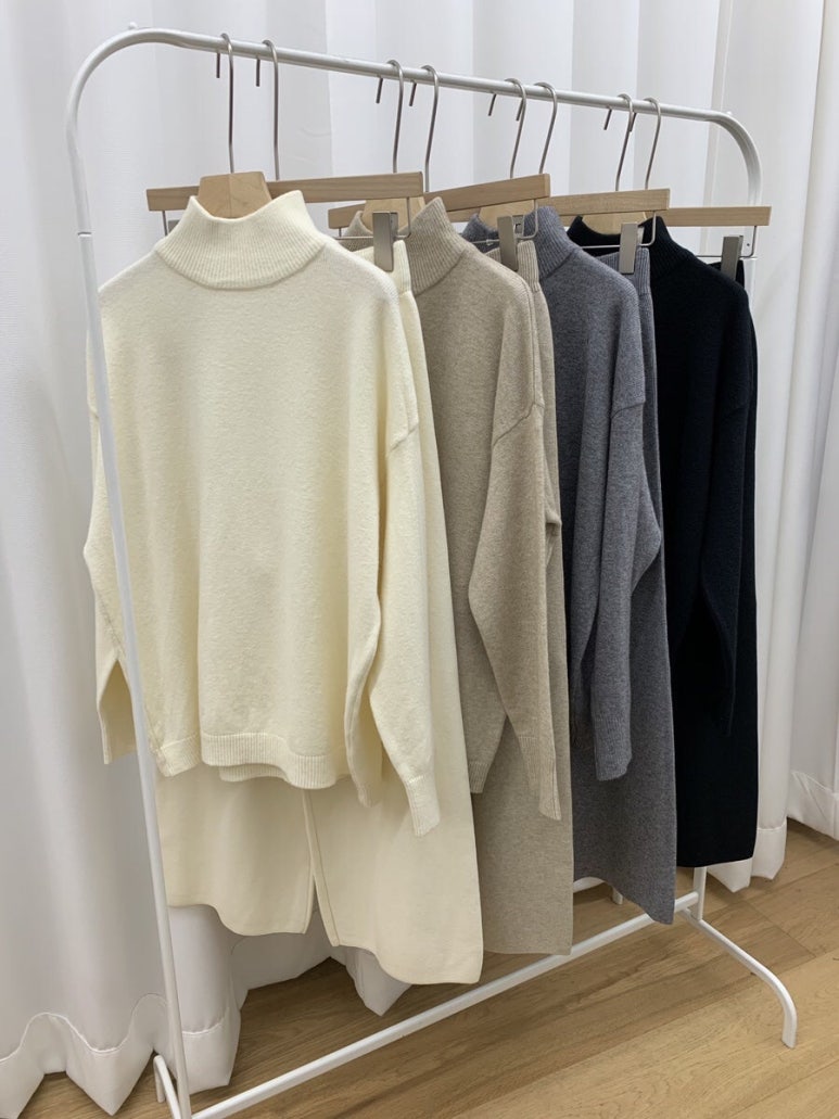 (F/W) Half neck knit set