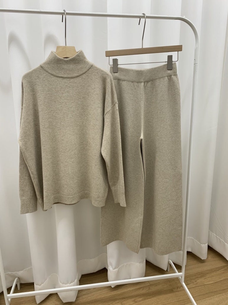 (F/W) Half neck knit set