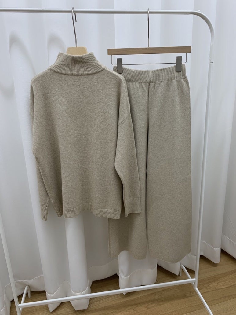 (F/W) Half neck knit set