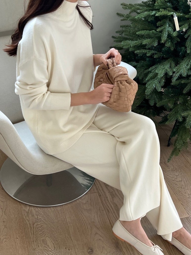 (F/W) Half neck knit set