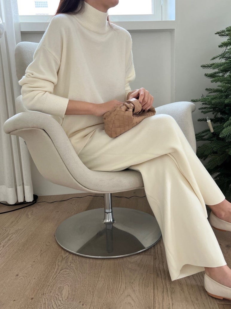 (F/W) Half neck knit set