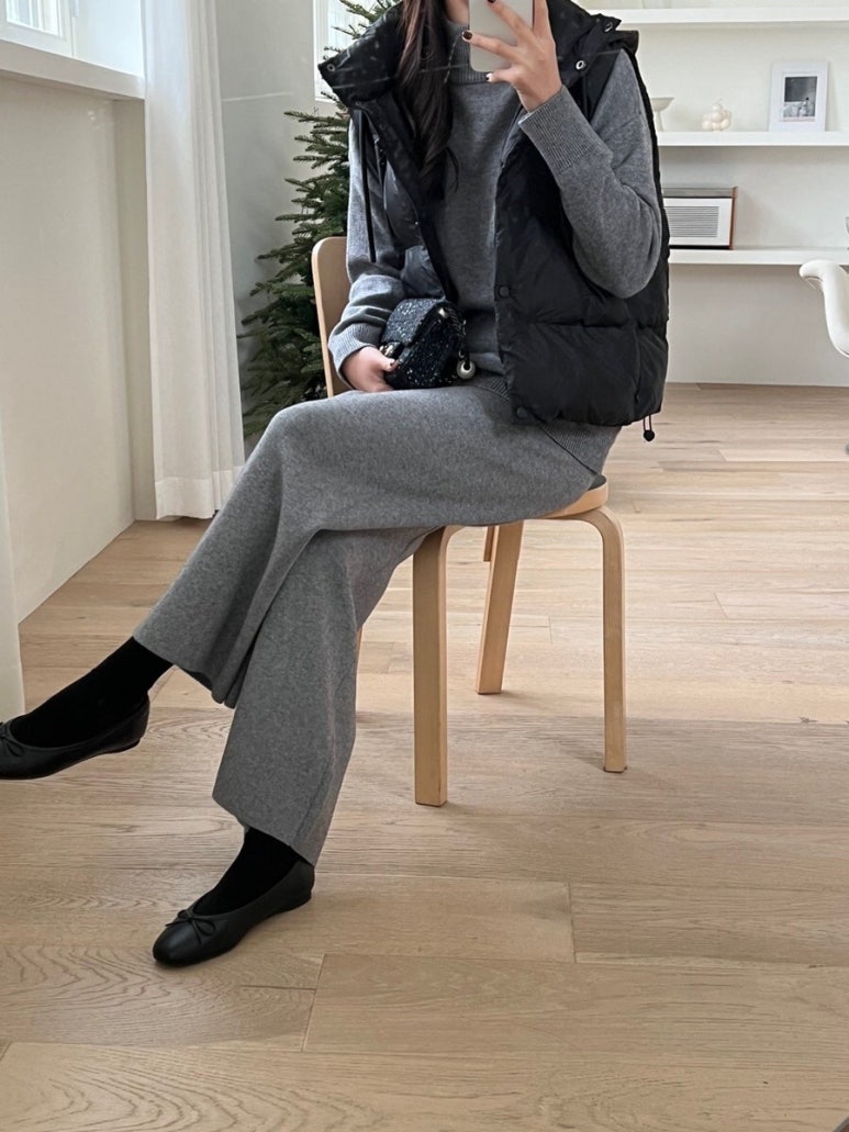 (F/W) Half neck knit set