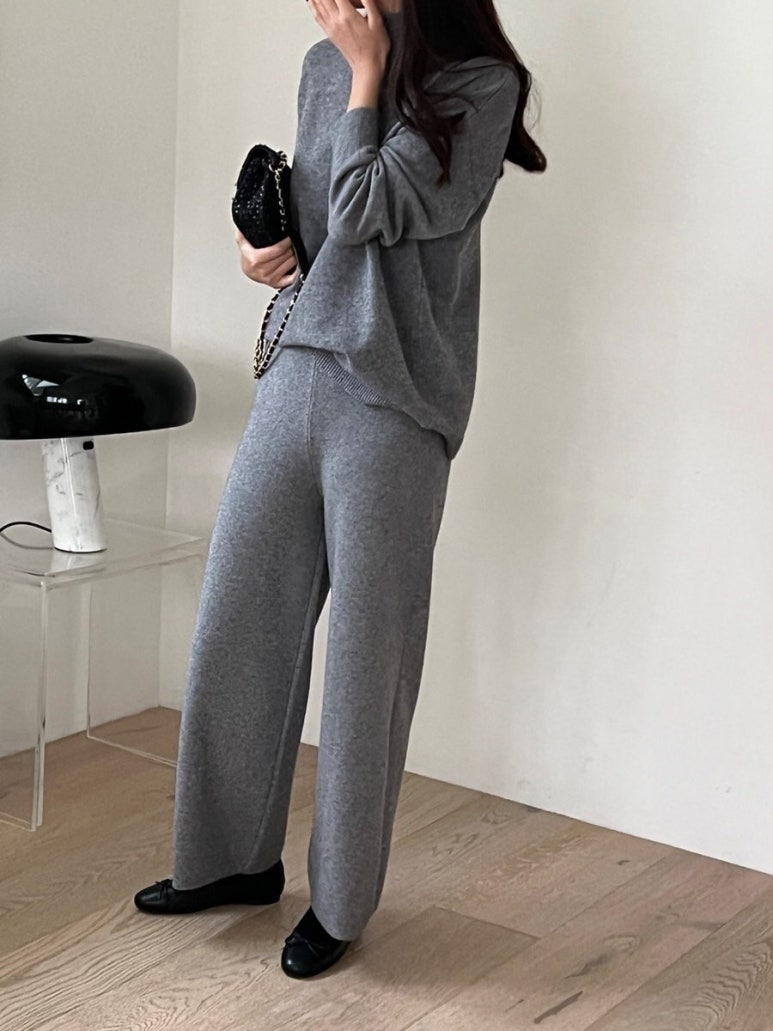 (F/W) Half neck knit set