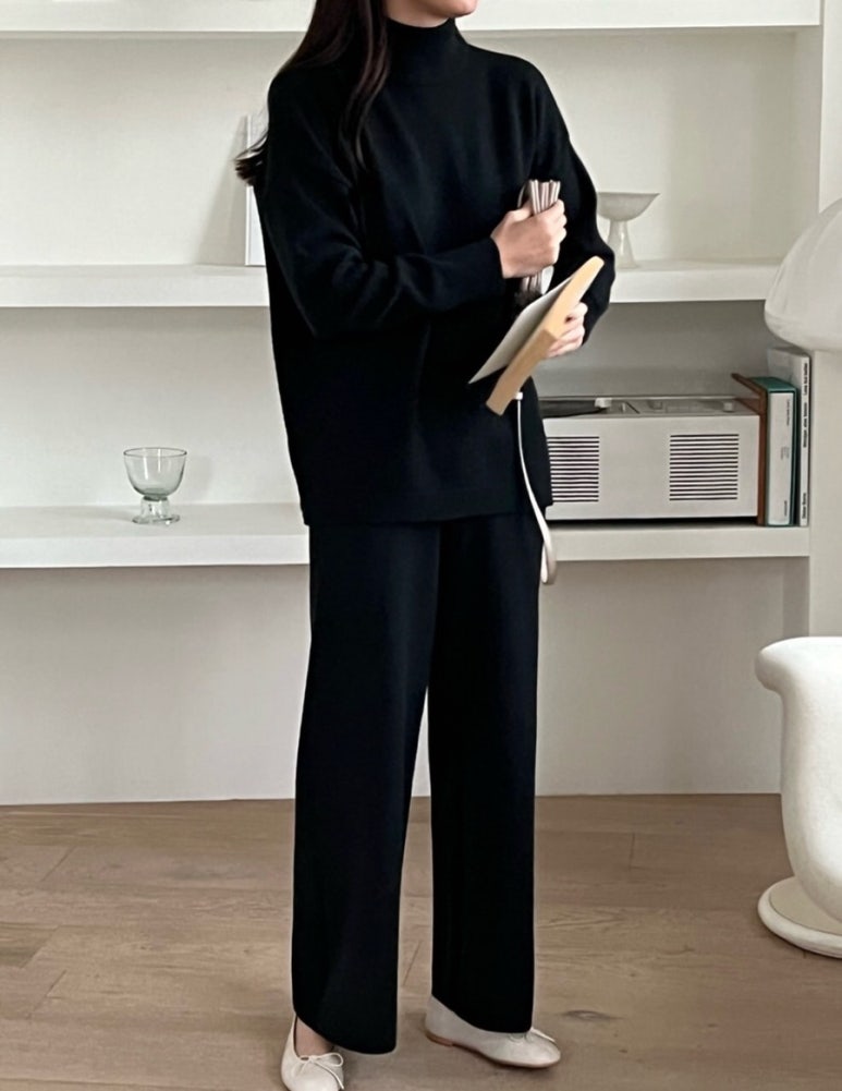 (F/W) Half neck knit set