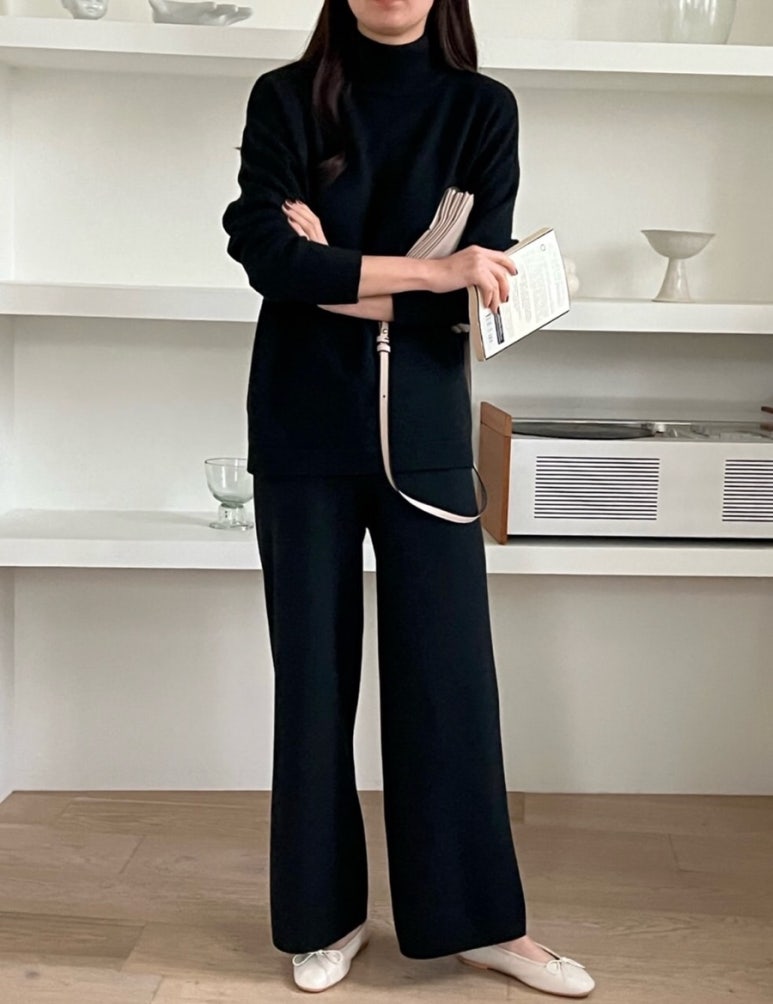 (F/W) Half neck knit set