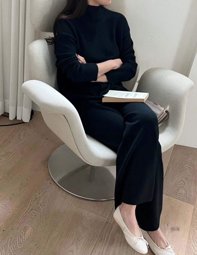 (F/W) Half neck knit set