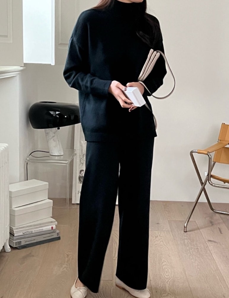 (F/W) Half neck knit set