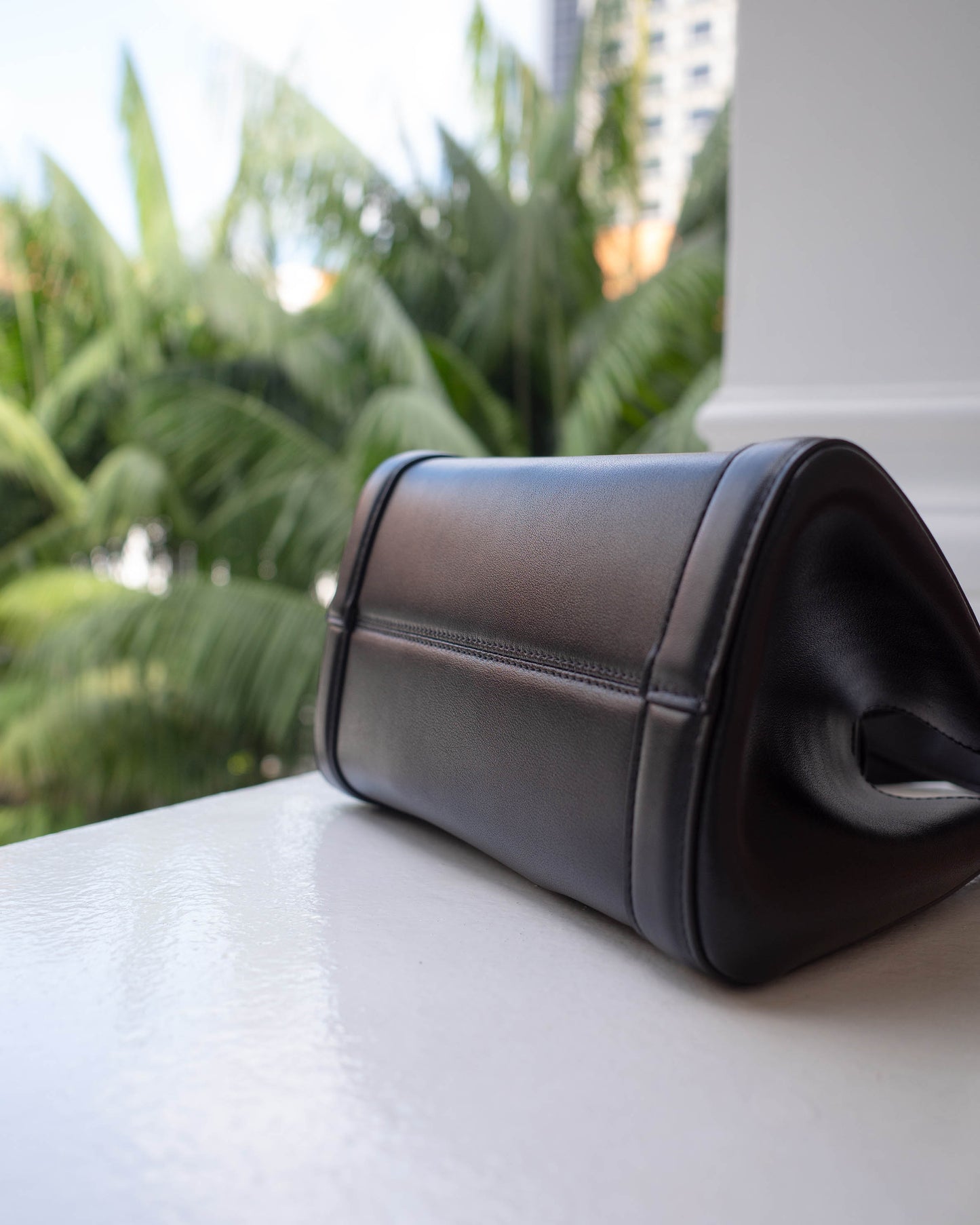 Top handle leather bag