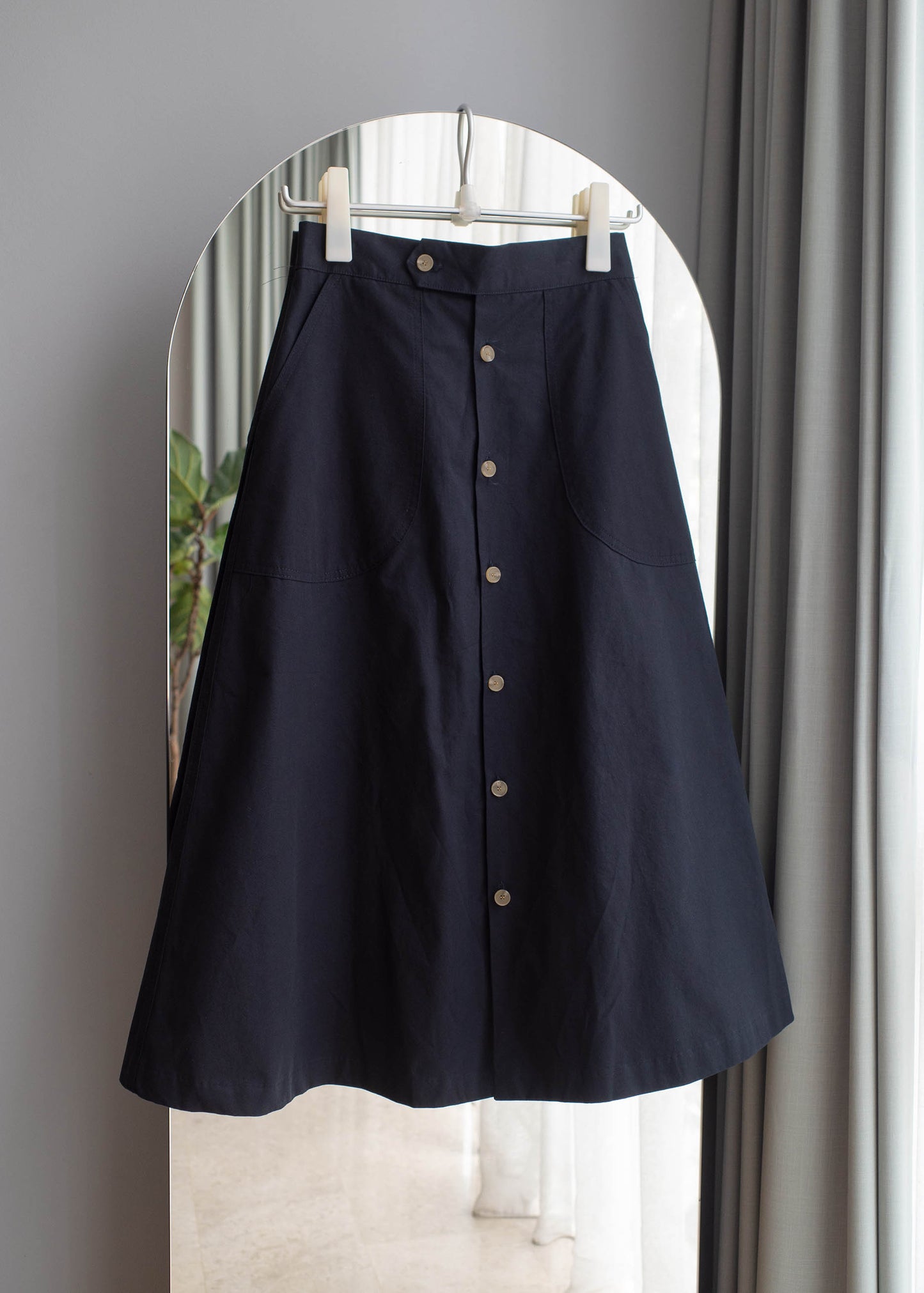 Button down cotton skirt