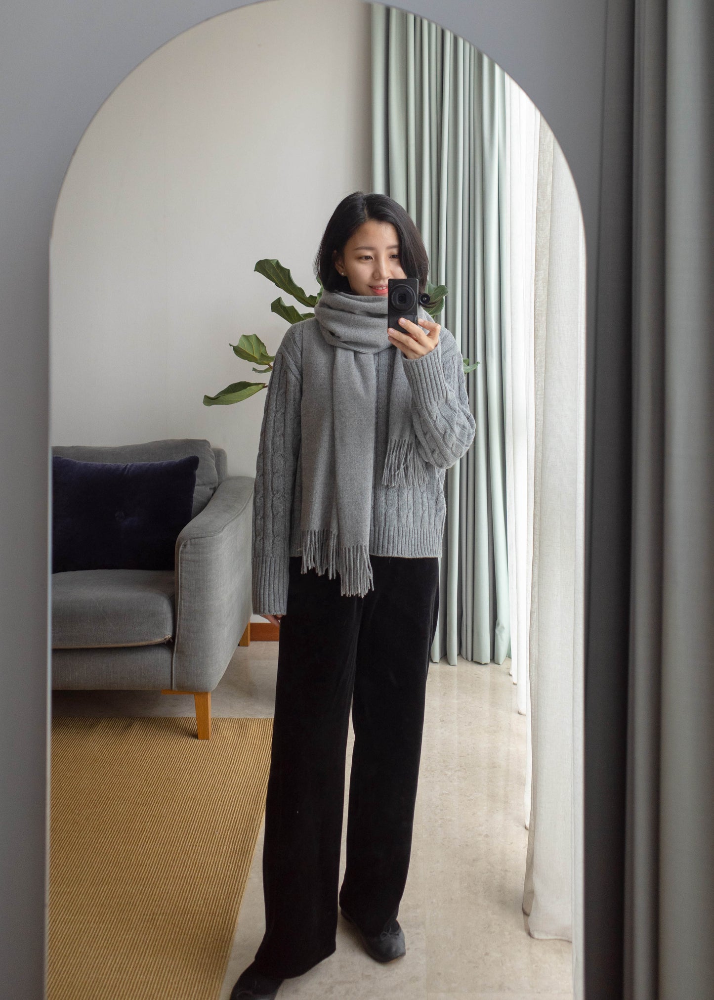 Wool cable knit sweater