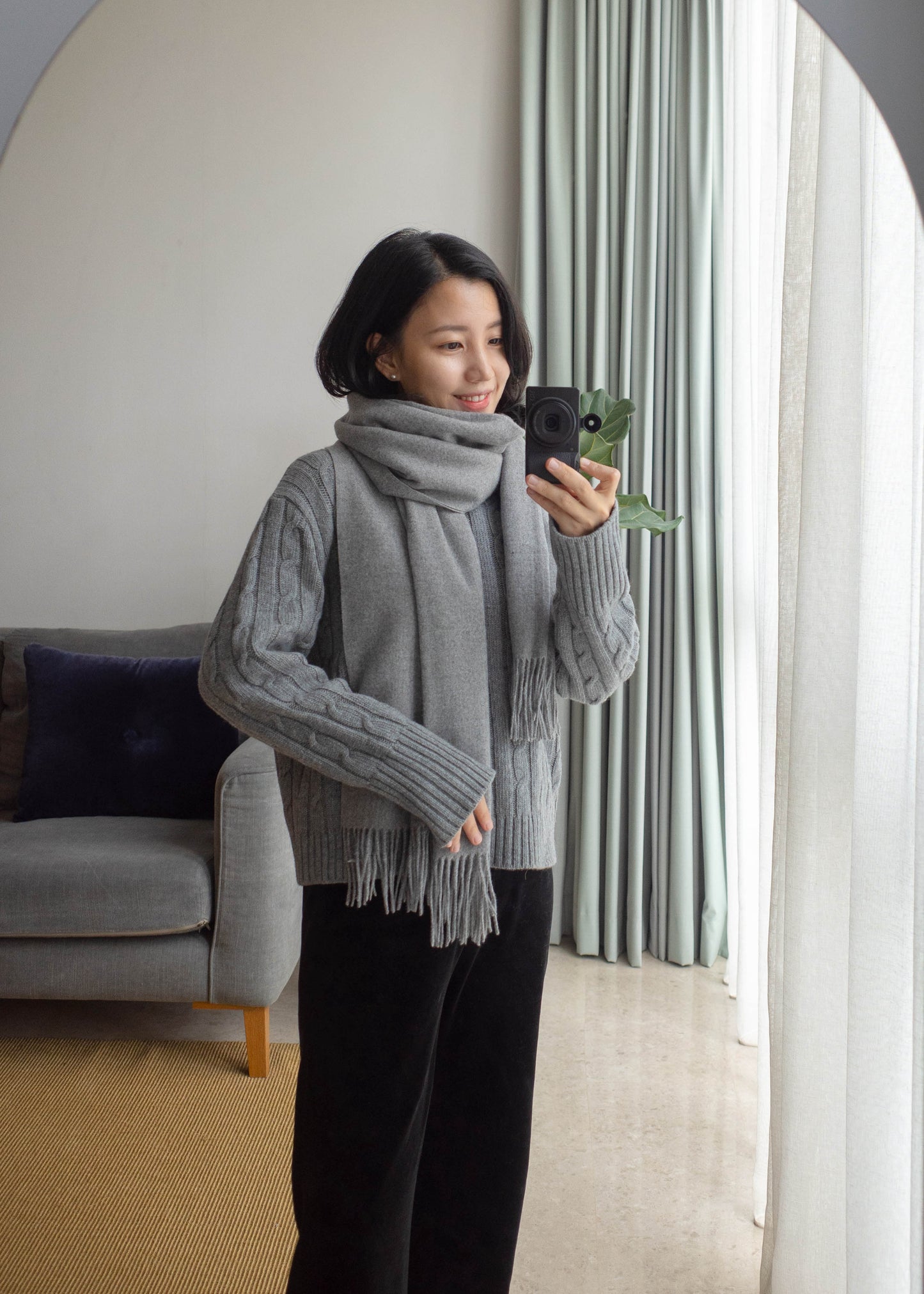 Wool cable knit sweater