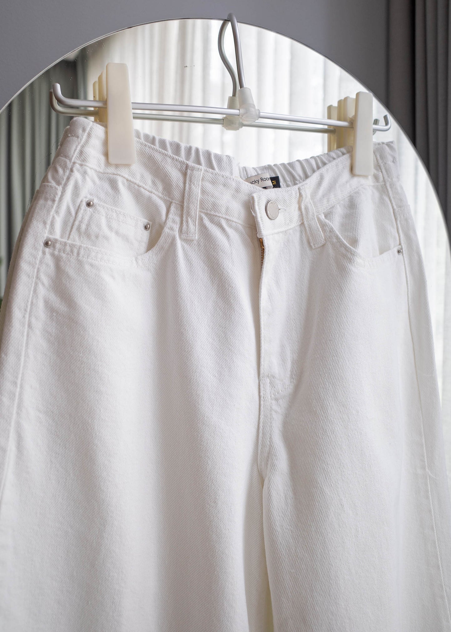 Wide white jeans