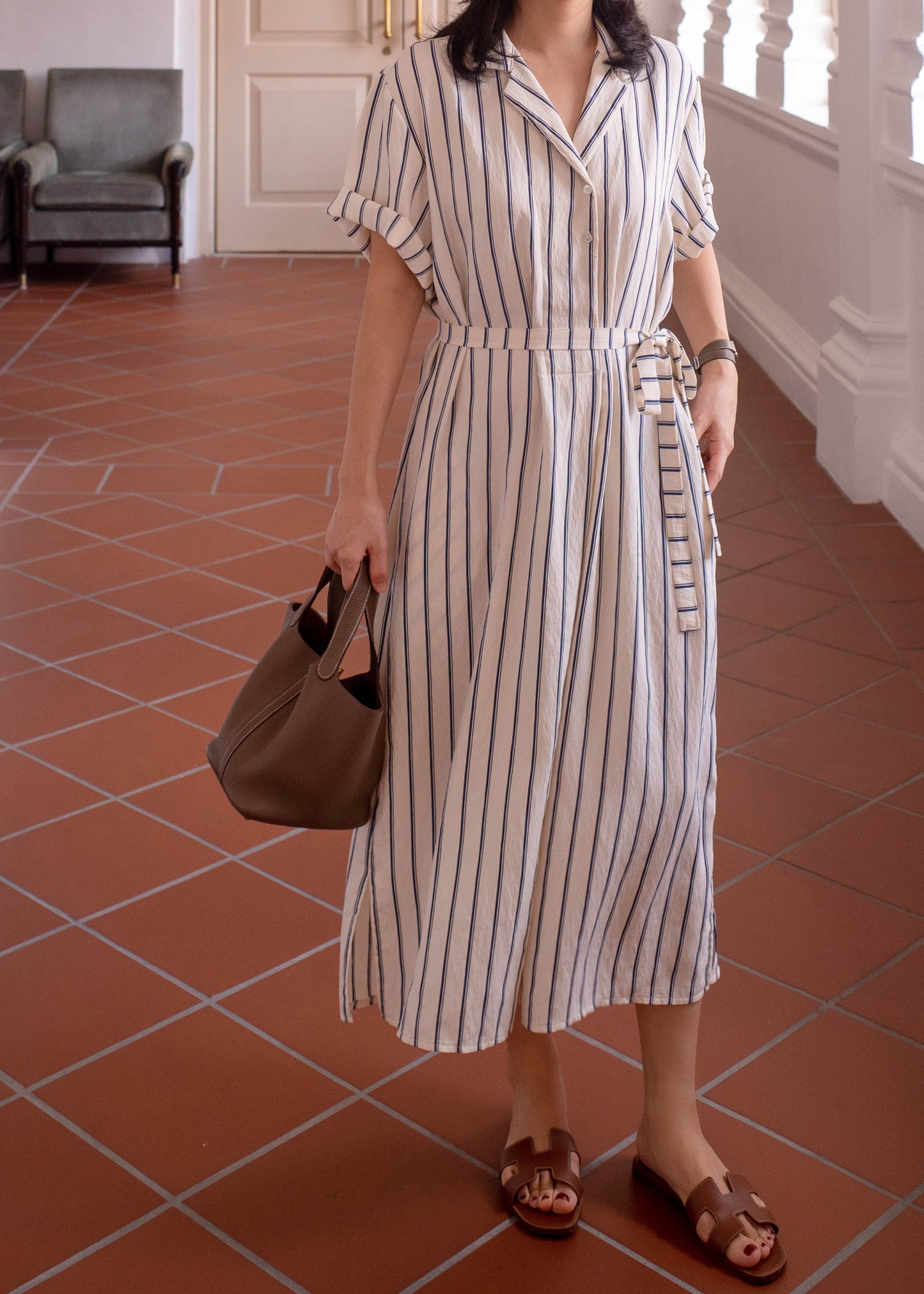 Striped shirt dress