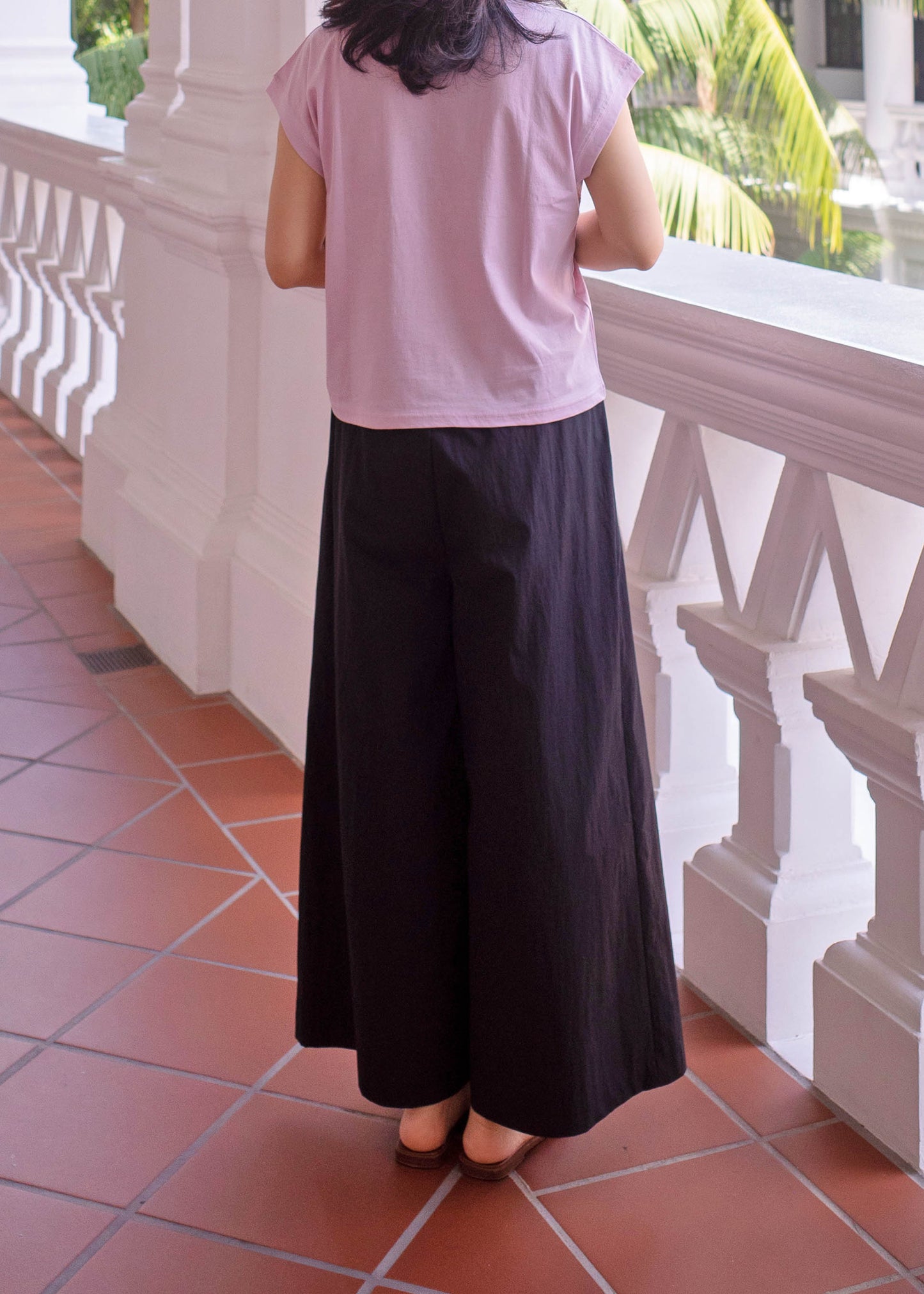 Wide pintuck pants