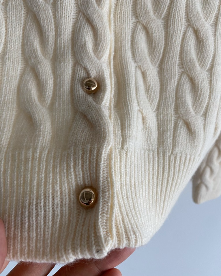 Cashmere cable-knit cardigan