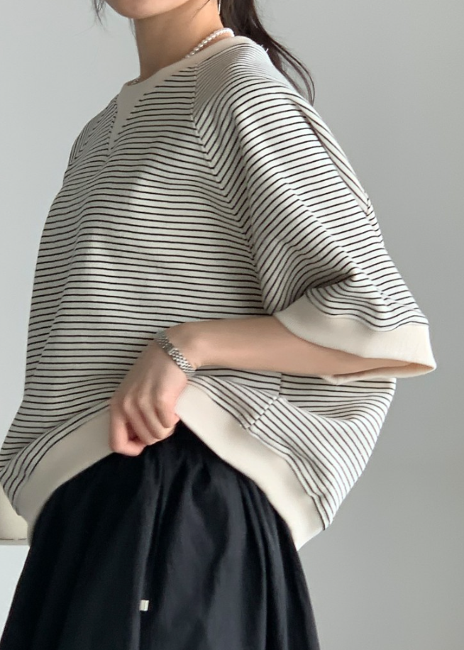 Striped sweat tee