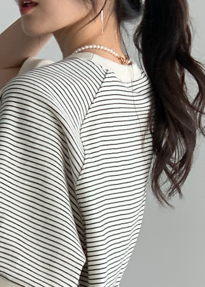 Striped sweat tee